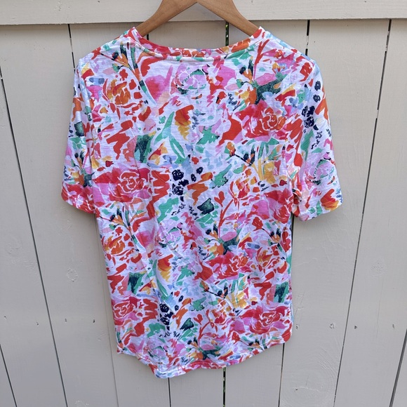 New Chicos tee watermelon punch cotton slug multi notch neck tee size L/2 - Picture 2 of 5